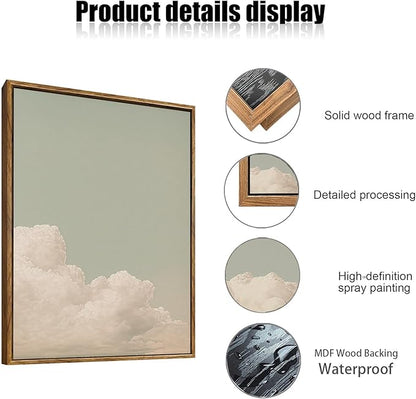 myusuar 3 Piece Large Modern Abstract Canvas Framed Wall Art For Living Room, Dearm Cloud Minimalist Wall Art Decor Posters Prints For Bedroom Office, 24x36in