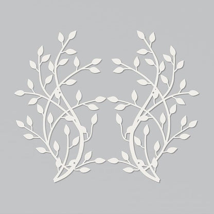 Meltset Metal Tree Leaf Wall Decor, Vine Olive Leaf Branch Wall Art,Wrought Iron Artwork, Decorative Wall Sculptures Above The Bed, Living Room, Indoor and Outdoor (S/White)