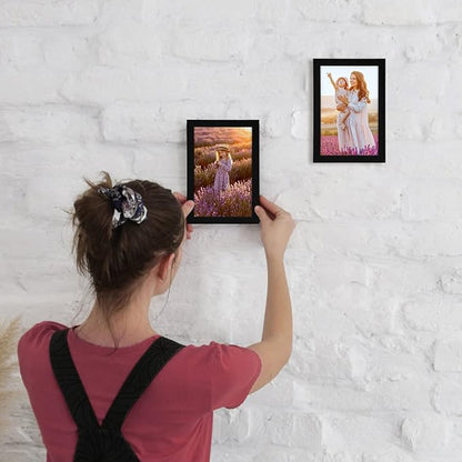 Giftgarden 4x6 Picture Frame Set of 10, Matted to 3.5x5 Photos with Mat or 6x4 Pictures without Mat, Multi Black Frames for Tabletop Wall Display