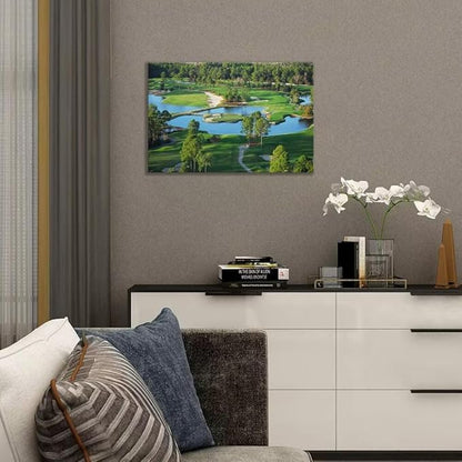 chenchenArt King's North Golf Course Wall Art for Living Room Bedroom Bathroom Home Decorations Myrtle Beach National Club Picture Canvas Prints Modern Artwork Framed Ready to Hang(24''H x 36''W)