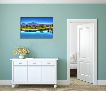 Augusta National USA Golf Course Wall Art for Living Room Bedroom Bathroom Home Decorations Georgia USA Golf Course Picture Poster Framed Artwork Canvas Prints Ready to Hang(18''H x 24''W)