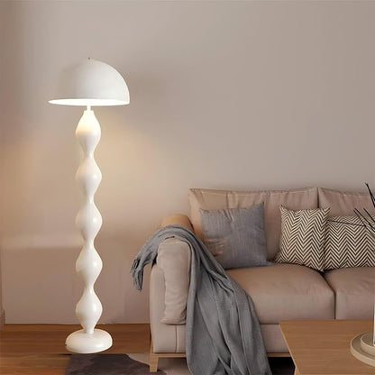 Modern Floor Lamp, White, Metal, 59.1 Inch High, 3 Light Colors, Foot Switch, Decorative, Reading