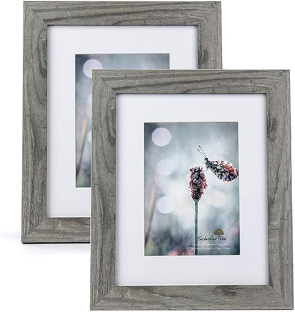 Grey 8x10 Picture Frame set of 2,Display 8x10 without Mat or 5x7 with Mat