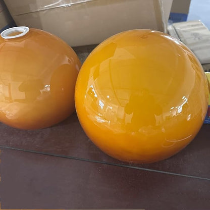 Contemporary Floor Lamp Orange Glass Bauhaus Standing Lamp Mushroom Dome Shaped Art Deco Lamp Tall Mid-Century Modern Lamps for Living Room Bedroom - Silver Base
