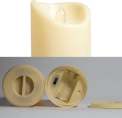 CANDLE CHOICE Outdoor Battery Operated Flameless Candles with Remote Timer Waterproof Flickering Plastic Electric LED Pillar Lights for Lantern Patio Garden Wedding Party Decorations 3x6 Inches 2 Pack