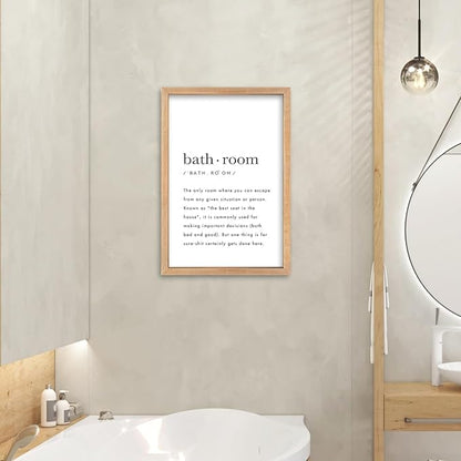 YWMZYKJGS Bathroom Quotes Wall Decor 16"×11" for Toile Restroom Rules Sign Funny black and white Restroom Quotes Modren Bathroom Wall Hanging Art (Wood)