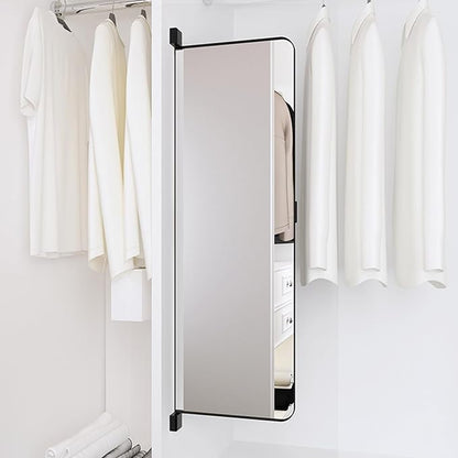 180° Swivel Full Length Mirror, 43" x 15.2" Wall Mounted Full Length, Hideaway Closet Mirror for Cloakroom, Bedroom, Door