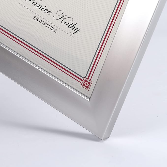 Giftgarden 8.5x11 Picture Frame Silver Set of 12, Multi Modern 8.5 x 11 Frames Bulk for Award Certificate Document Diploma, Wall or Tabletop Display