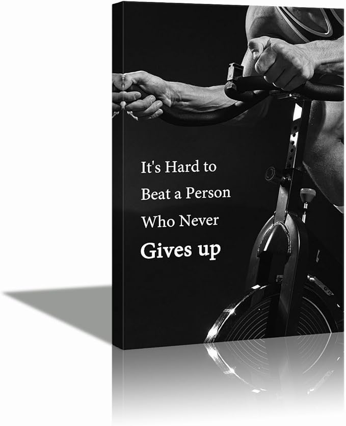 Jumong Motivational Quotes-Never Gives up-Inspirational Office Wall Art, Sport Encouraging Canvas Posters for Office, Living Room Decor, Gallery-Wrapped Canvas Art Set Framed Ready to Hang