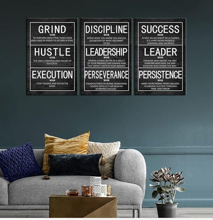 WYJZDZQ8 Motivational Poster Inspirational Canvas Wall Art 3 Pieces Prints Artwork for Living Room Modern Home Decor Inspiring Painting Pictures Stretched and Framed Ready to Hang [48''Wx 24''H]