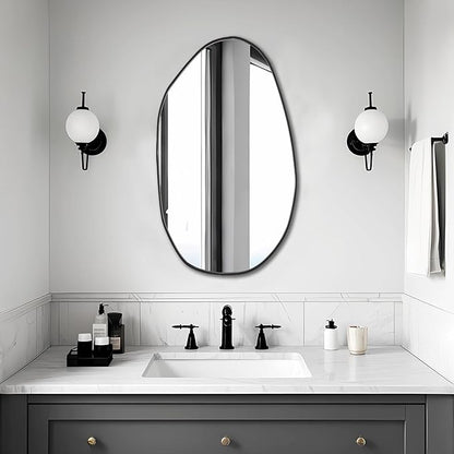BOMINICA Irregular Wall Mirror Asymmetrical Mirror for Bathroom Living Room Entryway Bedroom, 19.5" x 33.5"