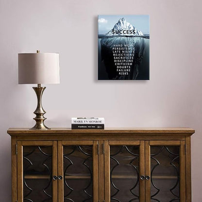 Kas Home Inspirational Wall Art Success Motivational Poster Quotes Wall Decor for Living Room Bedroom Office Bathroom Canvas Print sign Framed Art Decoration Ready to Hang
