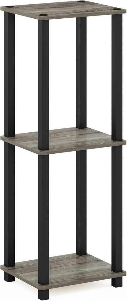 Furinno Simplistic End Table, 2-Pack, French Oak/Black