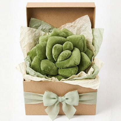 Green Philosophy Co. Succulent® Pillow 16" – Soft 3D Decorative Flower Throw Pillow, Unique Olive Green Plush Flower Cushion, Perfect for Couch, Sofa, Bedroom Decor, Gift for Plant Lovers