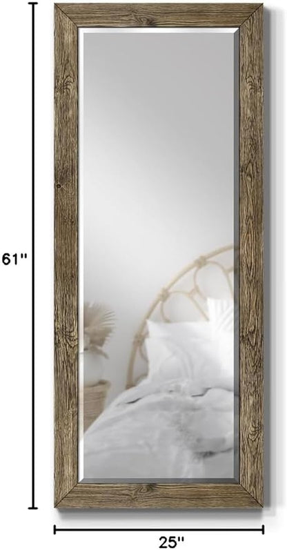 Barnwood Wood Full Length Mirror - Distressed Tonal Walnut (AR2-L05S)