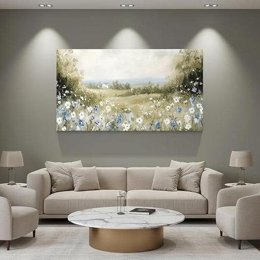 Iallbin Abstract Canvas Wall Art, Large Wall Art for Living Room, for Wall Modern Paintings Wall Decor Living Room (Abstract, Beige, 58L x 29W)