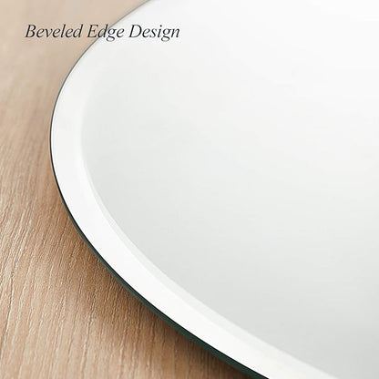 30-Inch Frameless Round Wall Mirror, Decorative Beveled Edge Bathroom Circle Mirror for Entryway, Washroom, Living Room and More