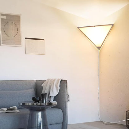 Corner Light with Switch, Ceiling Corner Lights for Living Room, Plug in Ceiling Light for Dark Area, Lamp for Bedroom, Kids Room, Triangle Shape, White Acrylic (1 Pack)