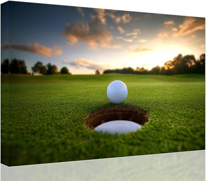 chenchenArt Golf Wall Art for Living Room Bedroom Home Decorations Golf Ball Picture Poster Canvas Prints Modern Artwork Framed Ready to Hang(18''H x 24''W)