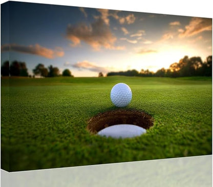 chenchenArt Golf Wall Art for Living Room Bedroom Home Decorations Golf Ball Picture Poster Canvas Prints Modern Artwork Framed Ready to Hang(24''H x 36''W)