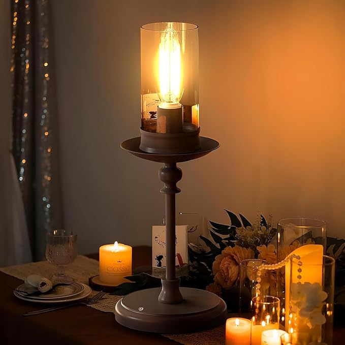 Anyboy Retro Cordless Touch Dimmable Table Lamp, 5200mAh Features 3 Color Temperature Switching and USB Charging, Great for Living Room, Bedroom, Study Retro Home Decor, Reading and Working