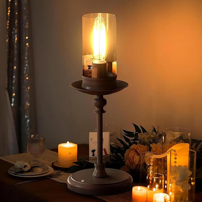 Anyboy Retro Cordless Touch Dimmable Table Lamp, 5200mAh Features 3 Color Temperature Switching and USB Charging, Great for Living Room, Bedroom, Study Retro Home Decor, Reading and Working