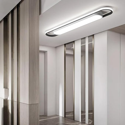 4Ft Modern Smart LED Linear Ceiling Lights Dimmable LED Ceiling Lamp with Remote Control,65W Metal/Acrylic Flush Mount Ceiling Lighting Fixtures for Kitchen Living Room Kitchen Dining Room (48")