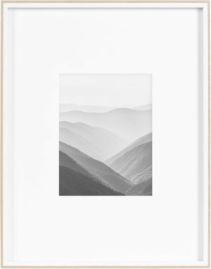 Kate and Laurel Gibson Modern Wall Picture Frame Set of 3; 16x20 matted to 8x10; White and Natural; Modern Three-Piece Frame Set for Gallery Wall Frame Set in Living Room Wall Decor