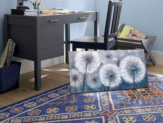 Dandelion Painting Wall Art Canvas Print Picture for Living Room Large White Flower Flora Home Bedroom Decoration Modern Framed Artwork Decor, 20x40