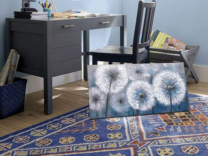 Dandelion Painting Wall Art Canvas Print Picture for Living Room Large White Flower Flora Home Bedroom Decoration Modern Framed Artwork Decor, 20x40