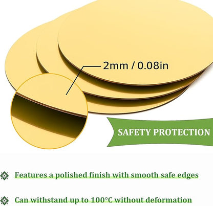 Set of 10 Round Mirrors for Centerpieces, 12 Inch Gold Acrylic Mirrors Candle Plate Circle Mirror Trays for Wedding Party Home Mirror Centerpieces for Table