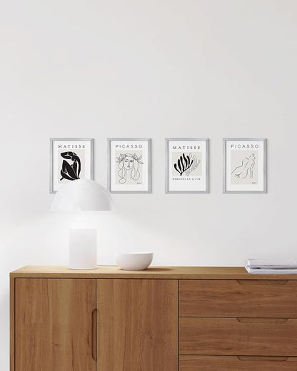 HAUS AND HUES 6x8 Silver Metal Picture Frames - Bulk Frames 6x8 - Features Premium Aluminum, Vertical Hanging, Easel Back for Tabletop, Home, Office (6x8 in, Silver, Set of 15)