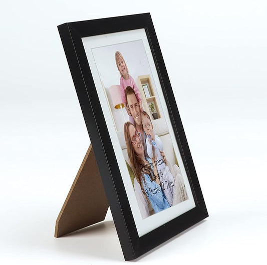 Giftgarden 4x6 Picture Frame Set of 10, Matted to 3.5x5 Photos with Mat or 6x4 Pictures without Mat, Multi Black Frames for Tabletop Wall Display