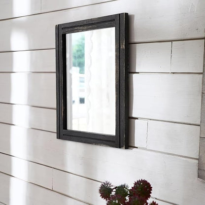 AAZZKANG Wall Mounted Mirror Small Rectangular Retro Mirrors with Wood Frame for Bedroom Living Room Bathroom Entryway