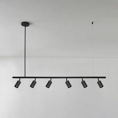 Globe Electric 64000123 55" 6-Light Adjustable Height Track Light, Matte Black, Pivoting Heads, GU10 Base Bulbs Not Included, Ceiling Light Fixture, Kitchen and Home Lighting Decor