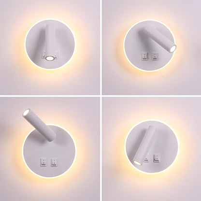 Wall Wash Light White Bed LED with Interior Wall Adjustable Spotlight Reading lamp Wall lamp for Hallway Bedroom Stairs Hotels Indoor Bedside Lamp 3000K (3W + 9W)