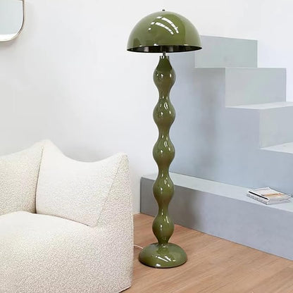 Green Mushroom Floor Lamp with Dome Lampshade,Dimmable Standing Lamp with Footswitch,Modern Style Reading Lamp for Living Room Bedroom and Office