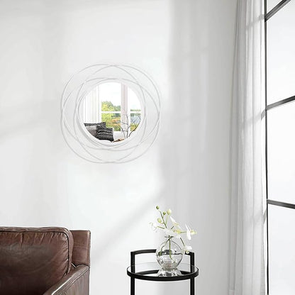 Wall Mirror Modern Metal Frame Arts Circle Mirror for Wall Decorative Home Living Room Balcony Bedroom Bathroom Hallway Farmhouse Entryway Gold 16” x 16”