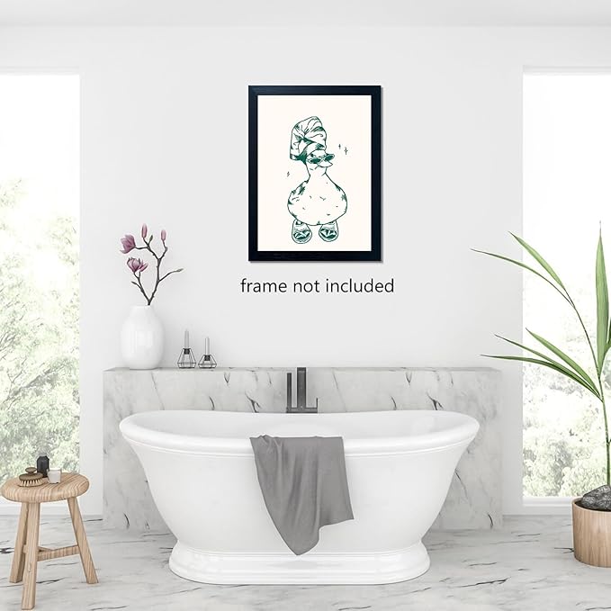 Funny Animal Bathroom Wall Art Set of 3, Cute Funky Dog and Duck Canvas Prints Posters, Simple Fashion Modern Farmhouse Animals Picture for Kids Room Dorm Living Room Wall Decor 16x24 Inch Unframed
