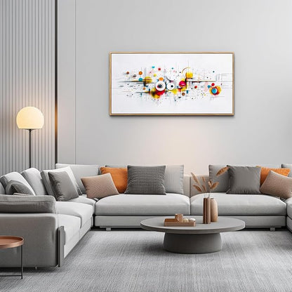 ERQINHUA Abstract Large Canvas Wall Art Living Room Boho Wall Decor For Bedroom Office Decorations Geometric Wall Paintings Minimalism Pictures Artwork Modern Home Decor Wood Framed 24x48 In