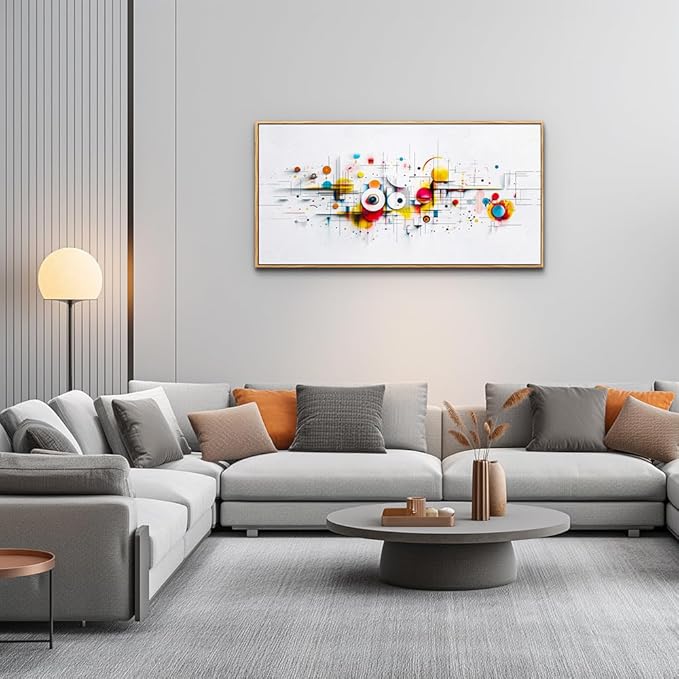 ERQINHUA Abstract Wall Art Living Room Boho Wall Decor For Bedroom Office Home Decorations Geometric Wall Paintings Minimalism Canvas Artwork Pictures Modern Ready to Hang Wood Framed 20x40 Inches