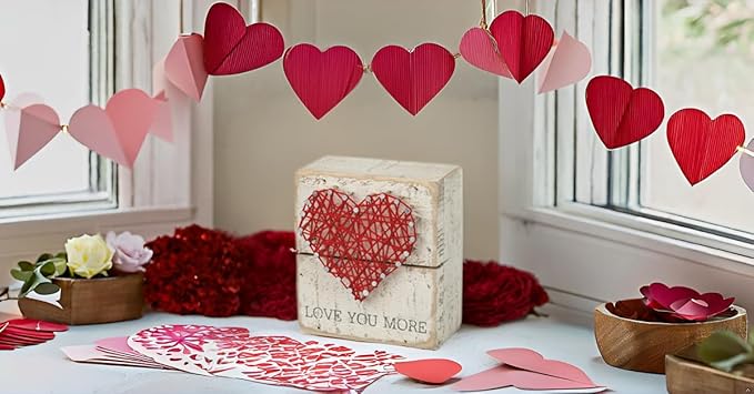 Primitives by Kathy 34248 Rustic White String Art Box Sign, 3.5" x 4", Love You More
