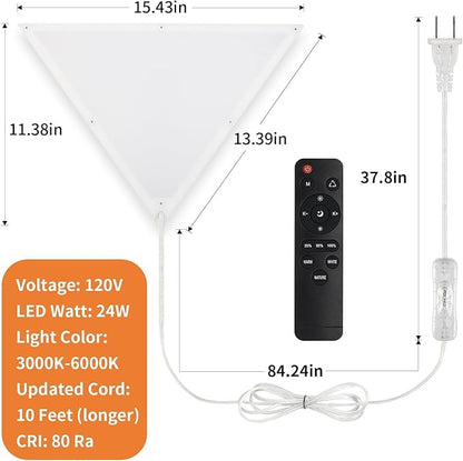 Upgraded Corner Light with Remote Control, Dimmable Corner Lights for Living Room, Corners Lamp with 10 FT Cord, 22W 2200LM Plug in Ceiling Light, Led Corner Lights for Bedroom, Kids Room