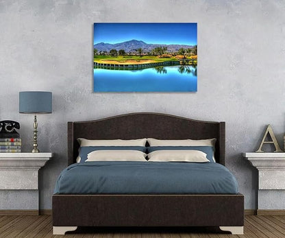 Augusta National USA Golf Course Wall Art for Living Room Bedroom Bathroom Home Decorations Georgia USA Golf Course Picture Poster Framed Artwork Canvas Prints Ready to Hang(18''H x 24''W)