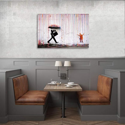 Yatsen Bridge Banksy Wall Art Paintings, Inspirational Canvas Paintings, Graffiti Pop Art Posters And Prints for Home Decor Ready to Hang - 36x24 inch