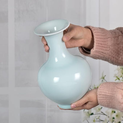KAMMAK Colored Ceramic Vase, Beautiful Hand-Painted Decorative Vase, Modern Art Porcelain Vase for Flower Mantle Dining Table Centerpiece, Entryway Living Room Wedding Decoration, SS005