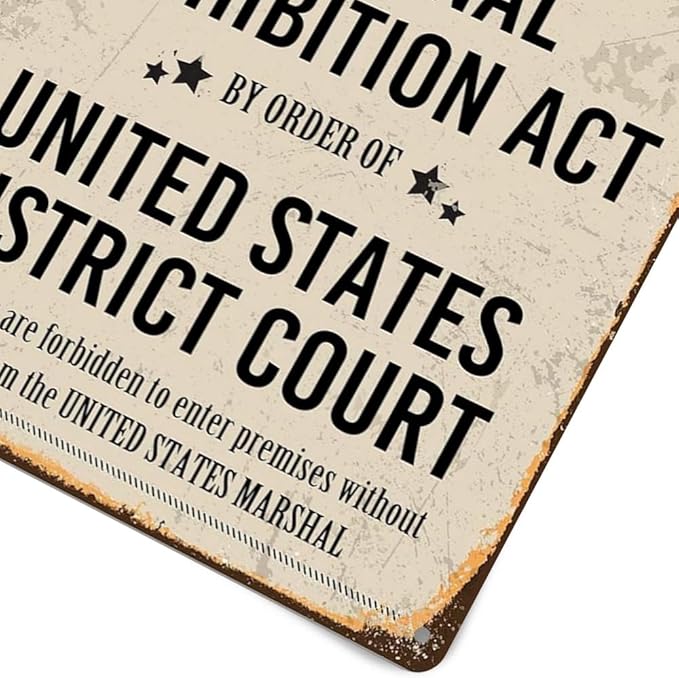 Closed Prohibition Sign Vintage Speakeasy Decor Metal Sign Prohibition Wall Art Decor 1920s Gift Speakeasy Signs Prohibition Decor 20s Party Decorations 8 X 12 Inches