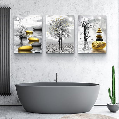 TTHYUEWS Inspiration Canvas Art For Living Room, Bedroom & Office - Black & White Nature Landscape Wall Prints - Large 3 Piece Set