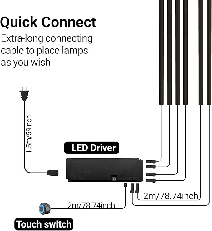 HAMRVL Black LED Recessed Lighting Kit, 6 PCS DC12V Natural White 4000k Wall Panel Lights with Smart Switch, Self-Adhesive, Dimmable LED Lights for Wood Wall Panels, Headboard, Under Cabinet Lighting