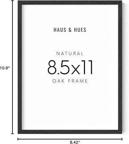 HAUS AND HUES 8.5x11 Black Oak Frame - Document and Certificate Display (Wood Finish)